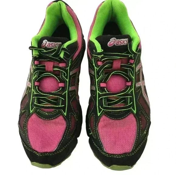 ASICS Gel Scram 2 Running Trail Shoes Pink and Green WS Size 7.5 T3G7Q - Picture 1 of 8